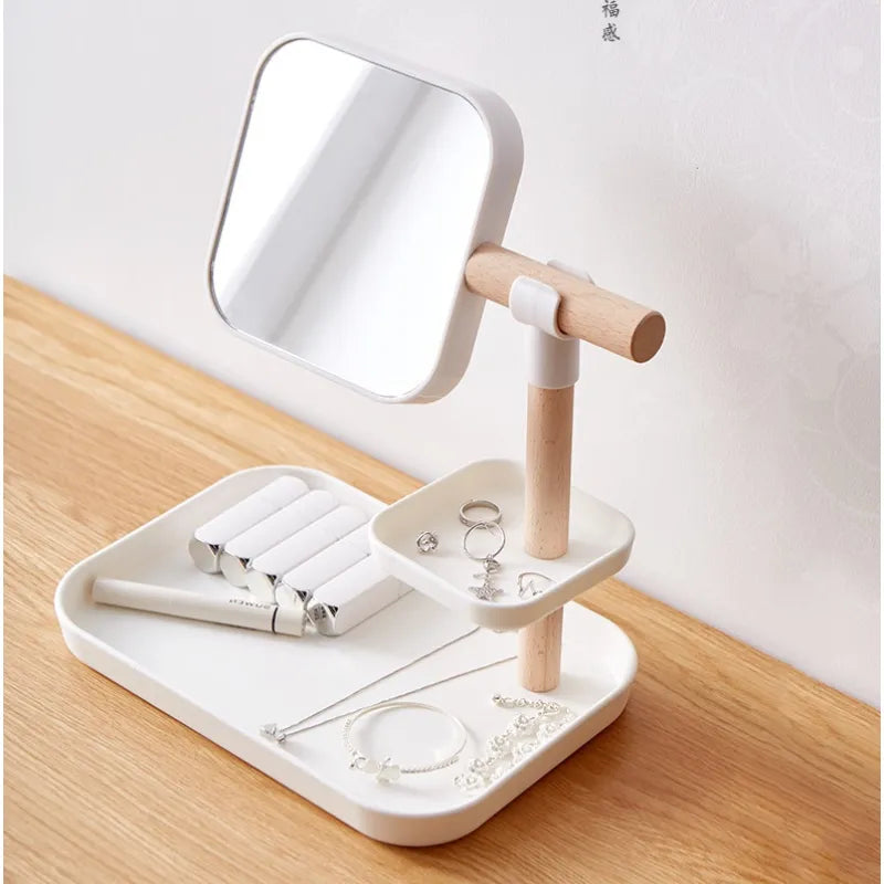 Desktop Cosmetics Storage Box with Mirror