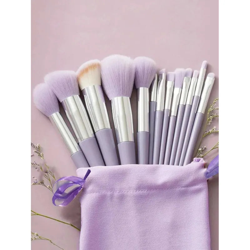 Cloth Bag Portable Soft Hair Makeup Brush Suit